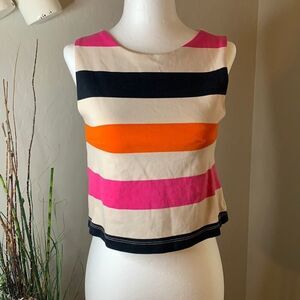 H&M Cropped summer tank horizontal stripes back zipper new without tags
